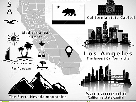 440x330 California Flag Icon California State Vector Set City Skylines