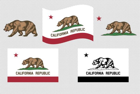 570x384 California Flag Vector Clip Art Cutting For Etsy
