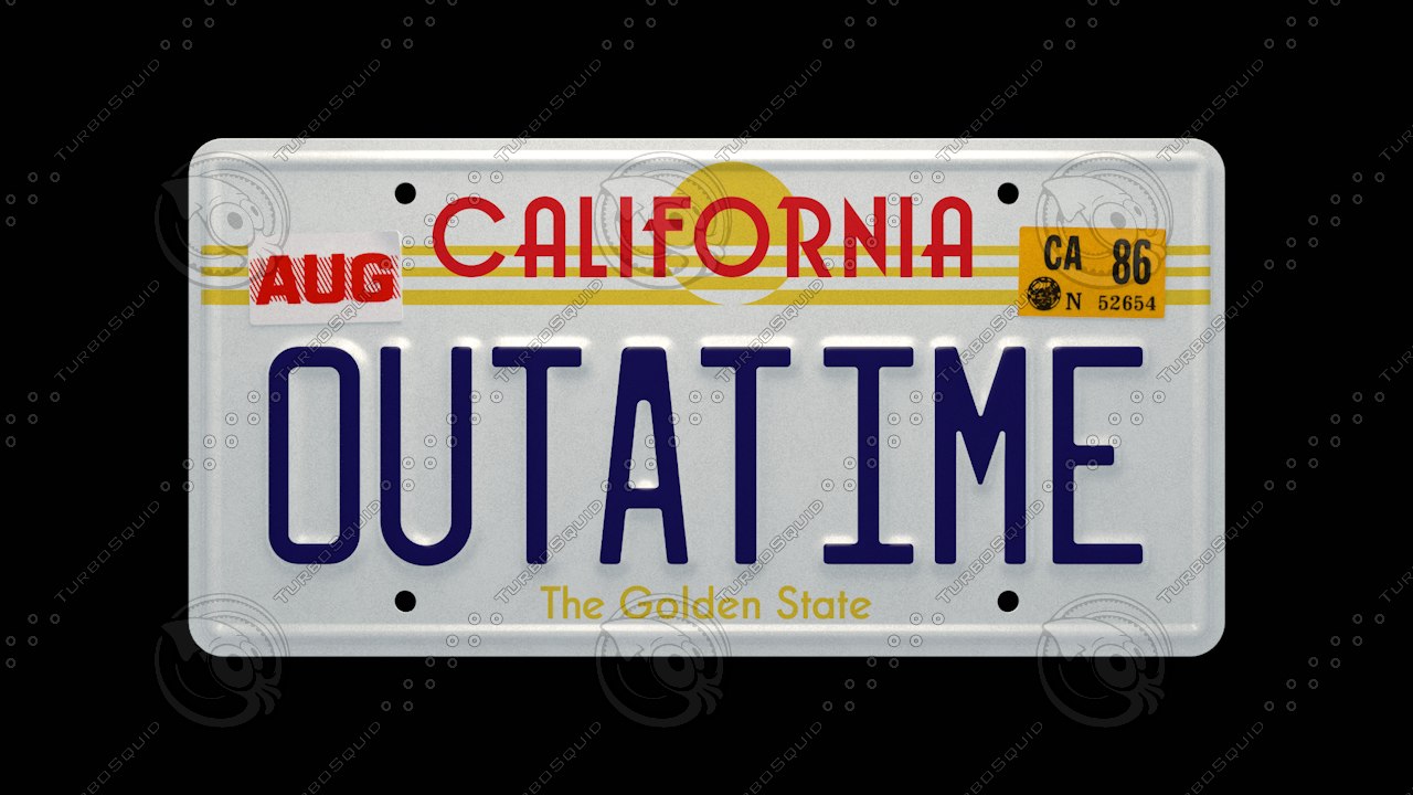 Outatime License Plate Time Machine 1280x720 Outatime License Plate Time Machine