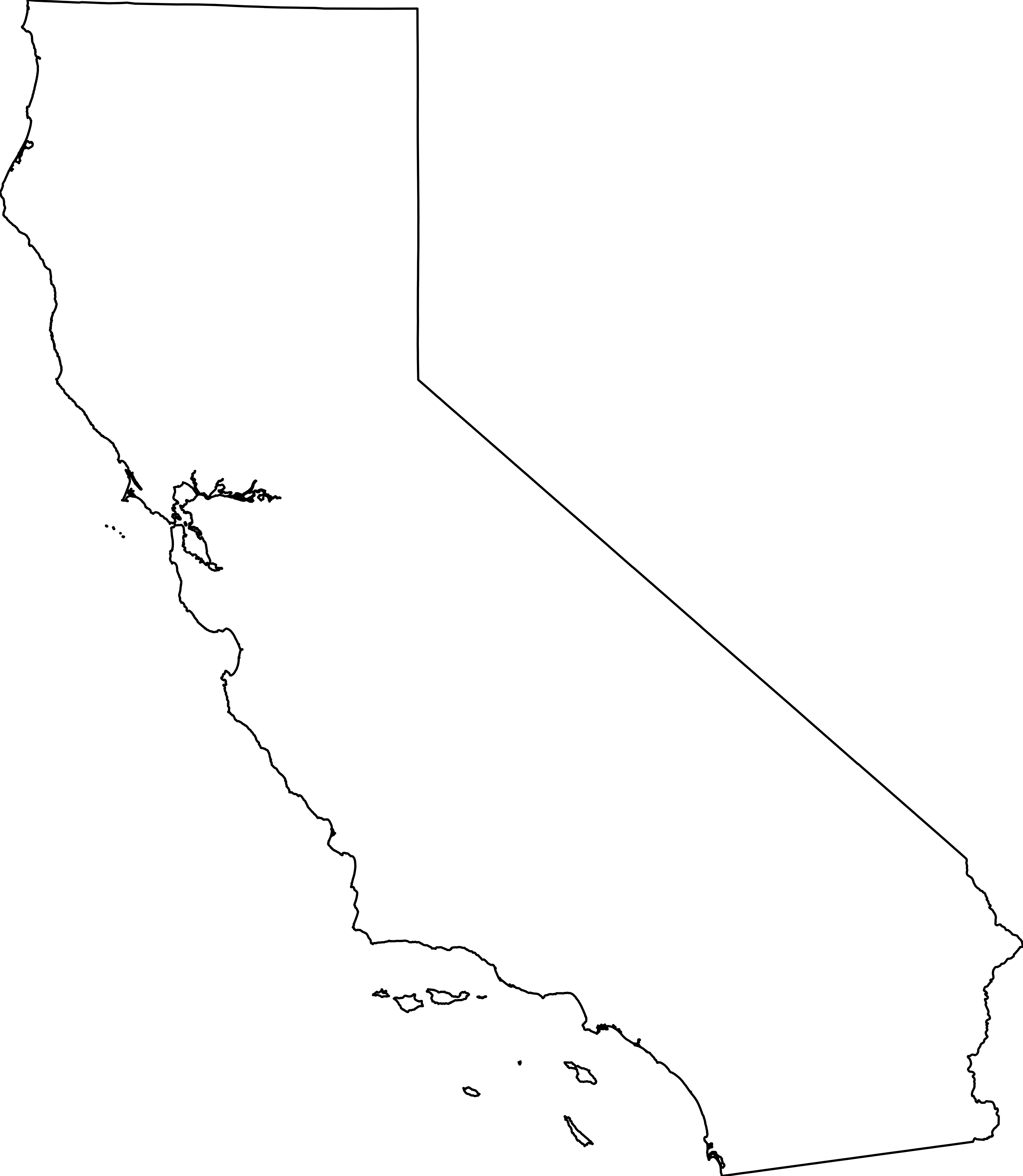 Filemap Of California Outline 4096x4709 Filemap Of California Outline