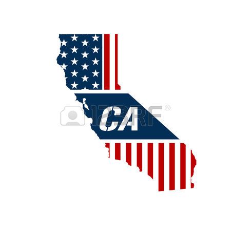 450x450 California Patriotic Map Vector Graphic Design Illustration