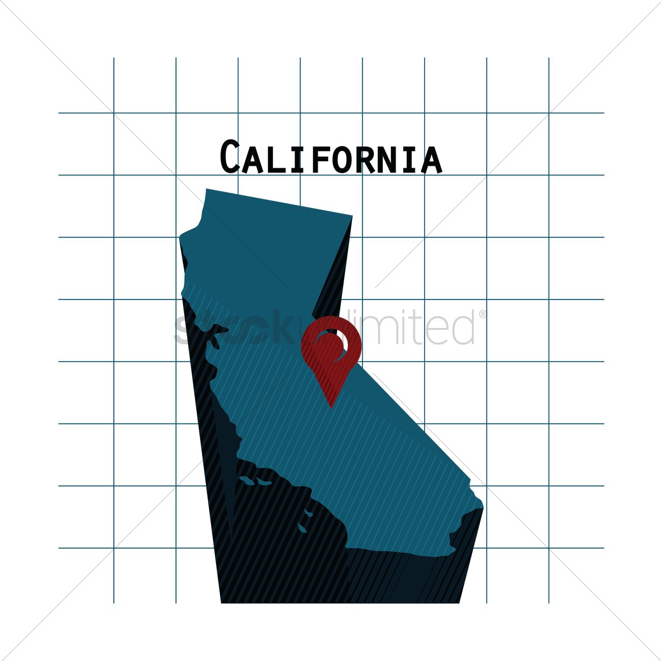 1300x1300 California Map Vector Image