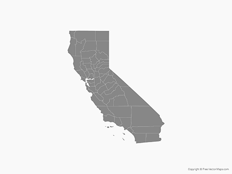 460x345 Vector Map Of California With Counties