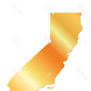 300x300 Photostock Vector D California Usa Gold Outline Map With Shadow