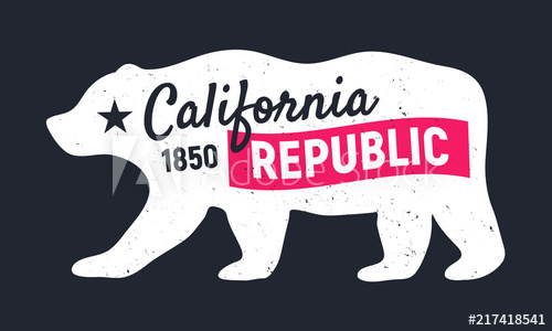 California Republic Bear Vintage Poster Print For T Shirt 500x300 California Republic Bear Vintage Poster Print For T Shirt