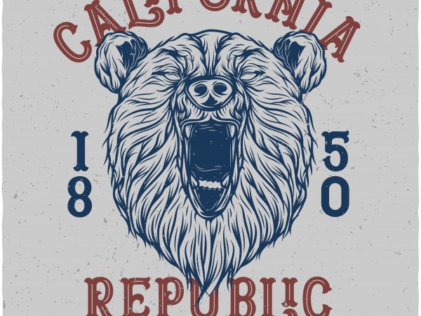 California Republic Vector T Shirt Design 600x450 California Republic Vector T Shirt Design