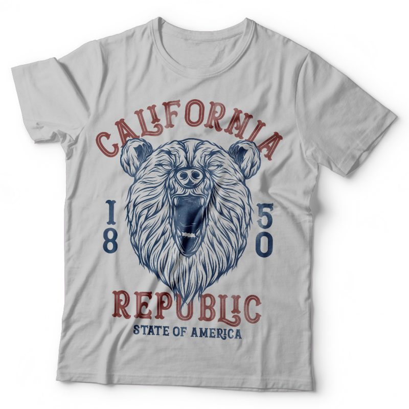 800x800 California Republic Vector T Shirt Design