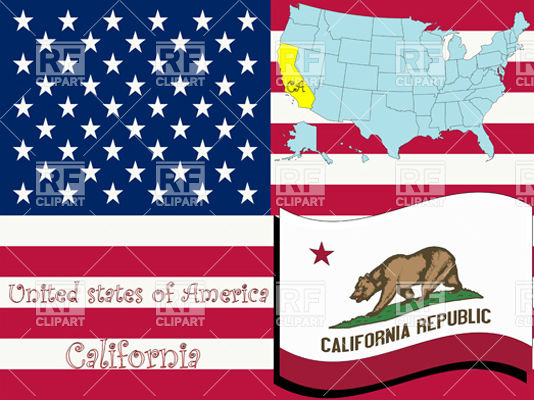 534x400 California State Flag And Map Outline Vector Image Of Signs