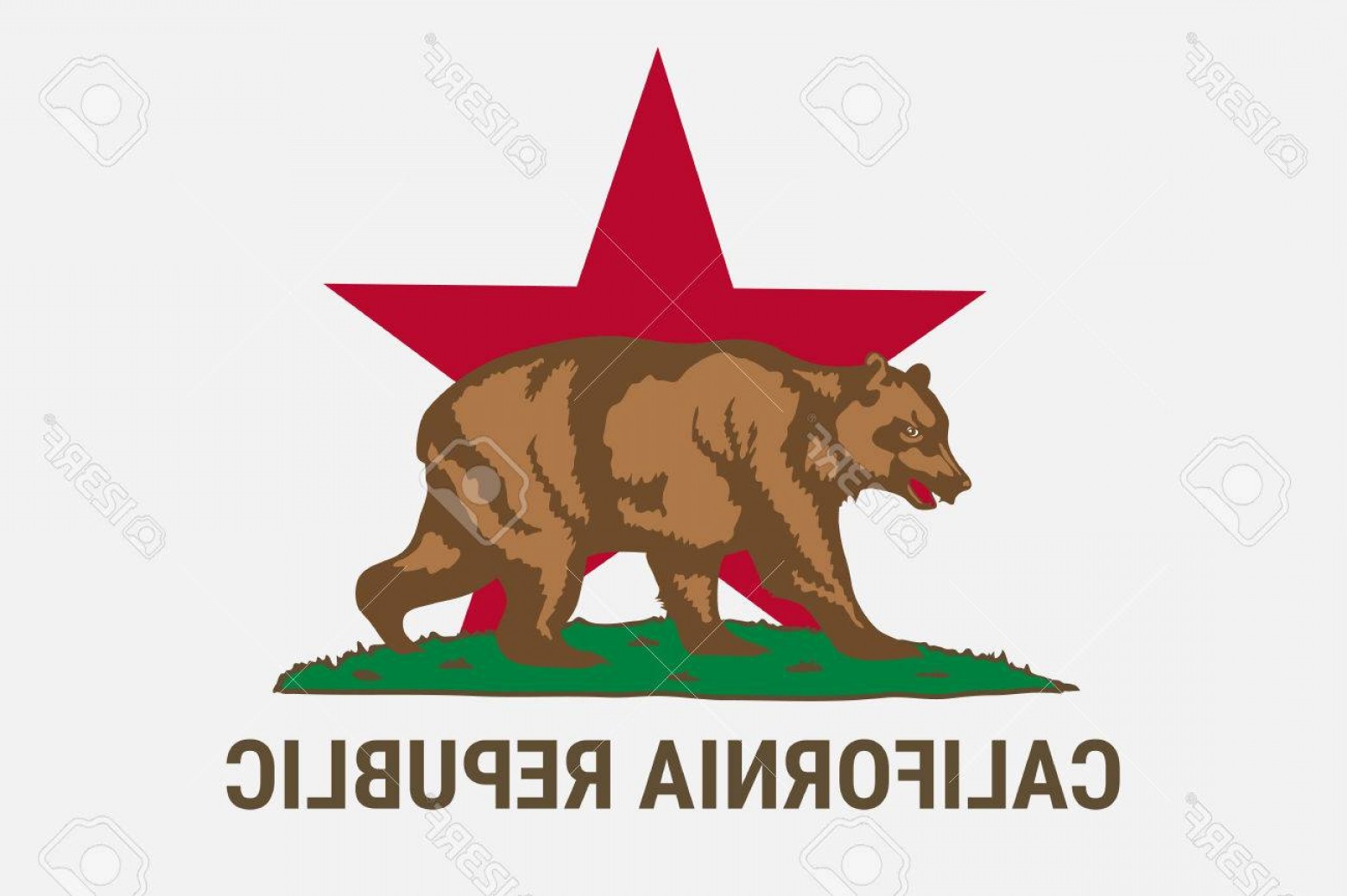 1560x1038 Photostock Vector State Flag Of California Republic With Brown