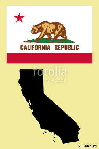 334x500 Flag And Map Of California Vector Illustration Stock Image