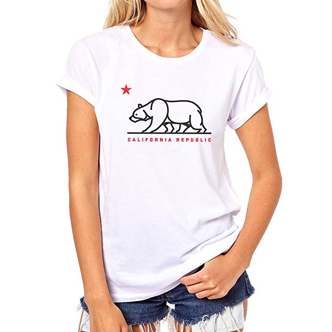 679x679 California Republic Vector Grey Star T Xxl Mujer T Shirt Amazon