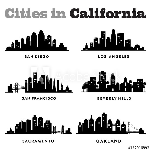 City Skyline Cityscape Of Cities In California 500x500 City Skyline Cityscape Of Cities In California