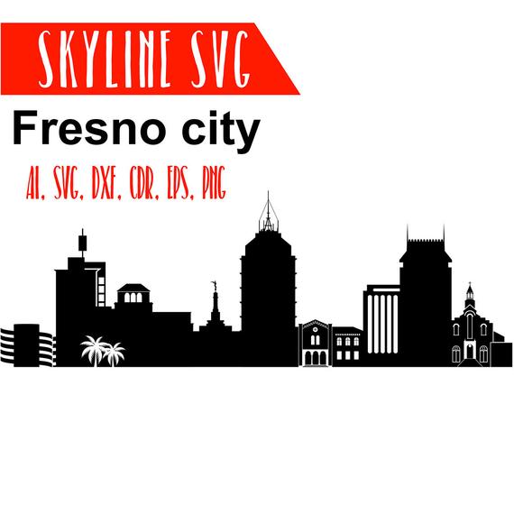 Fresno Vector Skyline California City Silhouette Etsy 570x570 Fresno Vector Skyline California City Silhouette Etsy