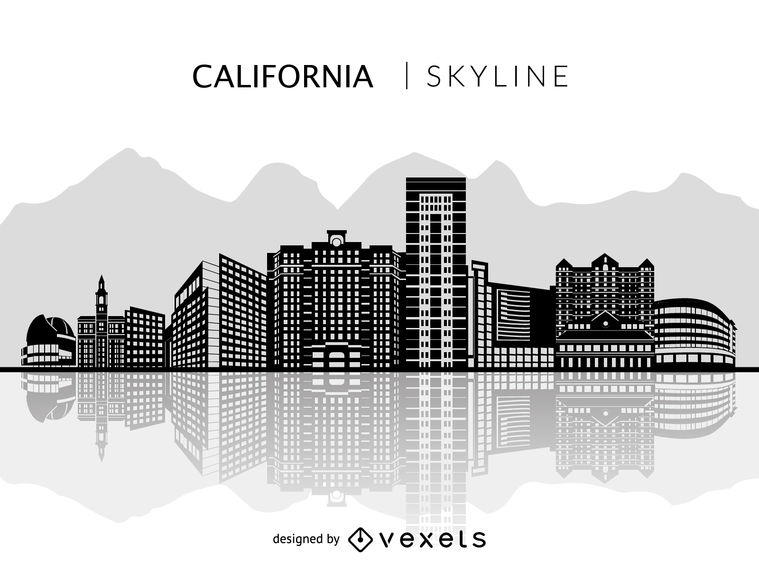 Silhouette San Jose California Skyline 759x570 Silhouette San Jose California Skyline