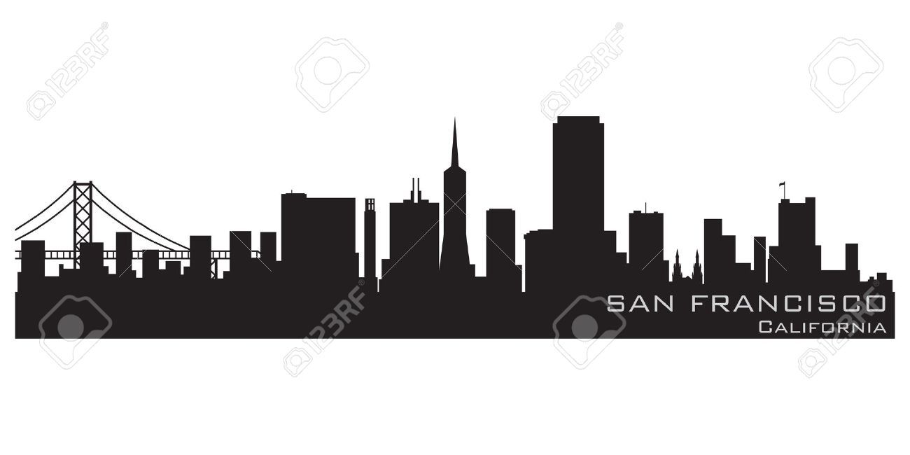 Stock Vector Paint San Francisco Silhouette Painting, Skyline 1300x650 Stock Vector Paint San Francisco Silhouette Painting, Skyline