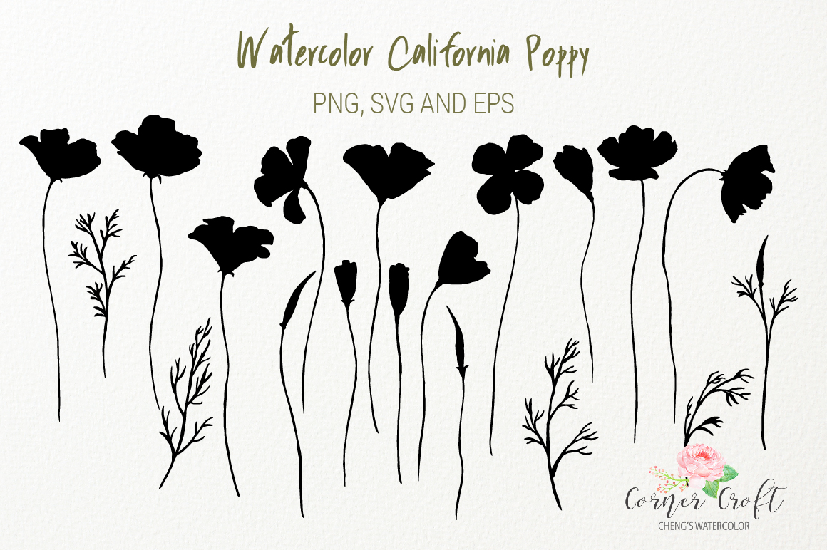 Watercolor California Poppy Clipart, Png, Silhouette, Vector 1160x772 Watercolor California Poppy Clipart, Png, Silhouette, Vector