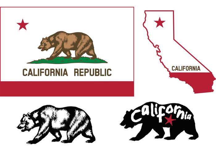 700x490 California Bear Flag Vectors