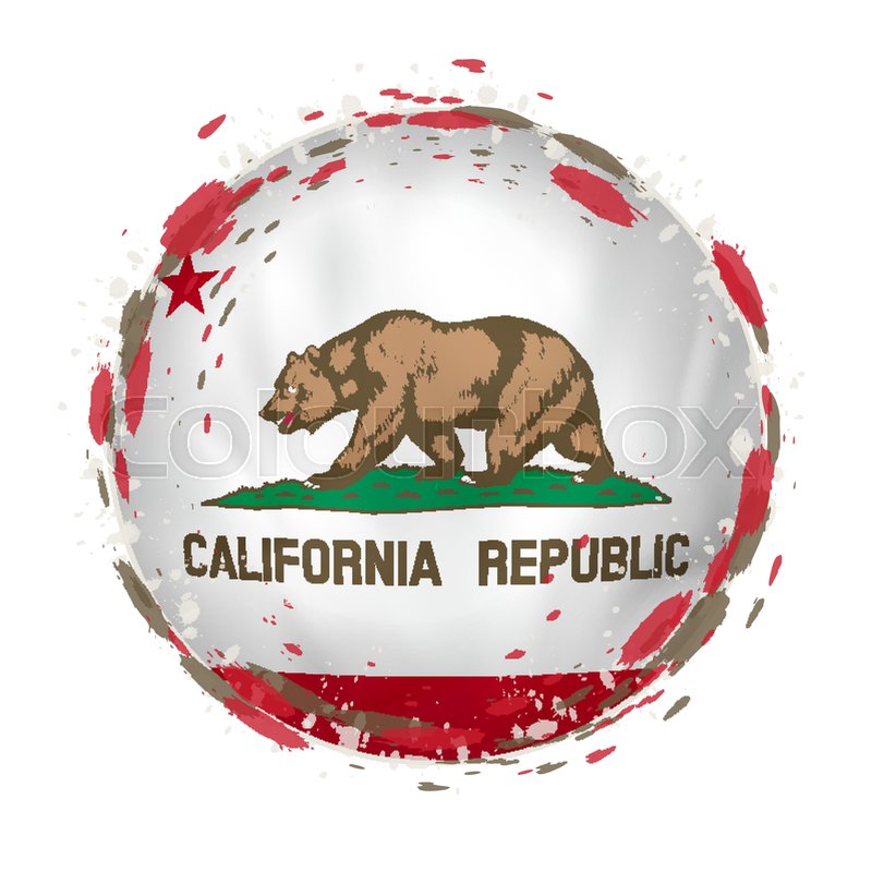 800x800 Round Grunge Flag Of California Us Stock Vector Colourbox