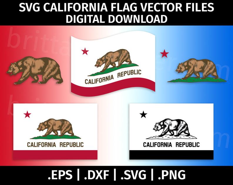 794x630 California Flag Vector Clip Art Cutting For Etsy