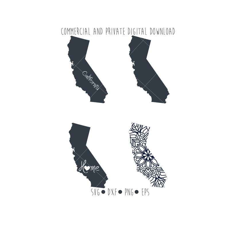 794x792 California Digital For Silhouette And Cricut Etsy
