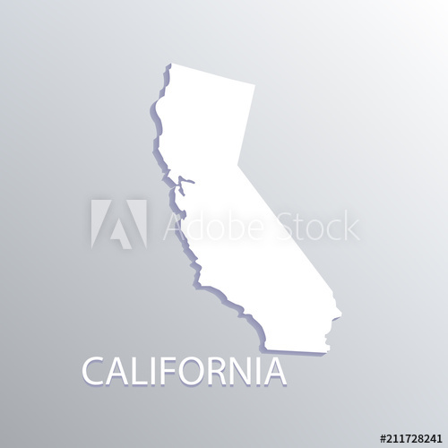 California State Flat White Map Vector Logo 500x500 California State Flat White Map Vector Logo