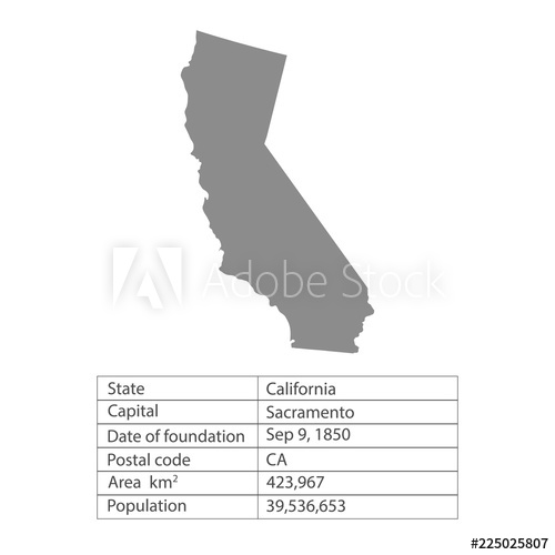 California States Of America Territory On White Background 500x500 California States Of America Territory On White Background