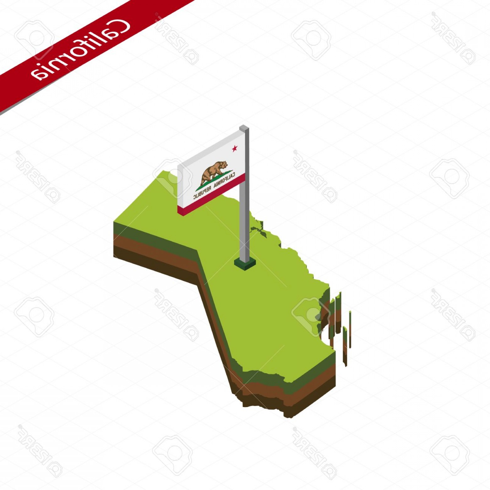 Photostock Vector Isometric Map And Flag Of California D Isometric 1560x1560 Photostock Vector Isometric Map And Flag Of California D Isometric
