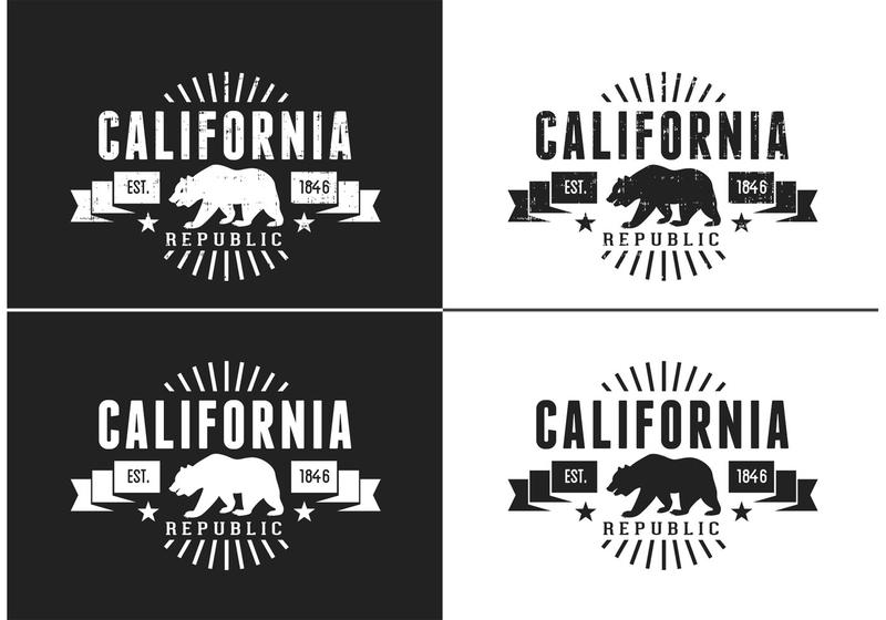 800x560 Free California Bear Vector Retro Logo