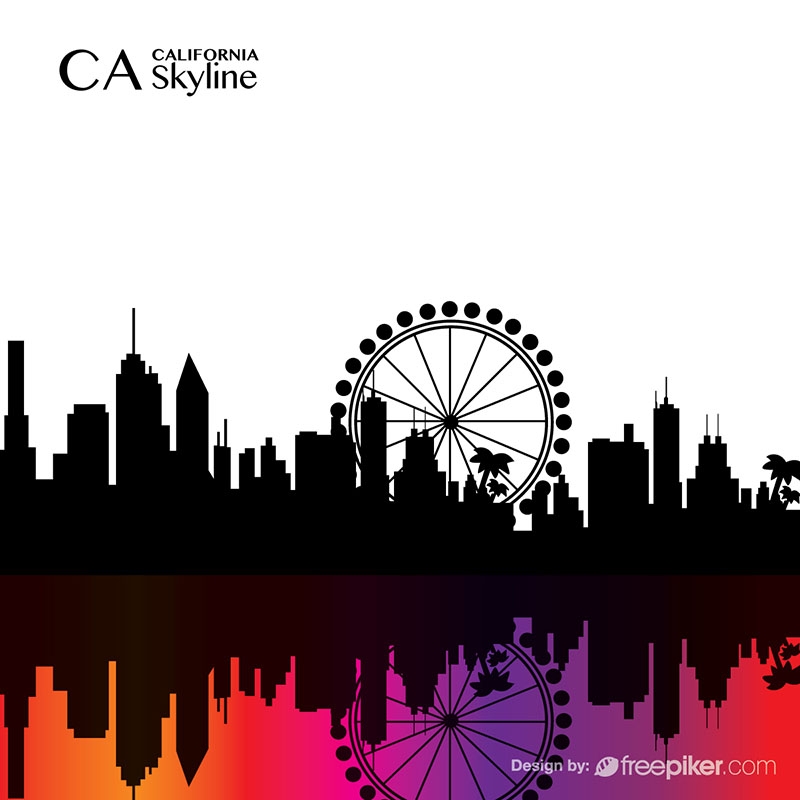 800x800 Freepiker California Skyline Vector