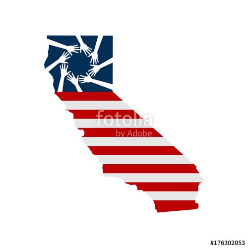 500x500 Hands Helping Northern California, Vector Illustration In White