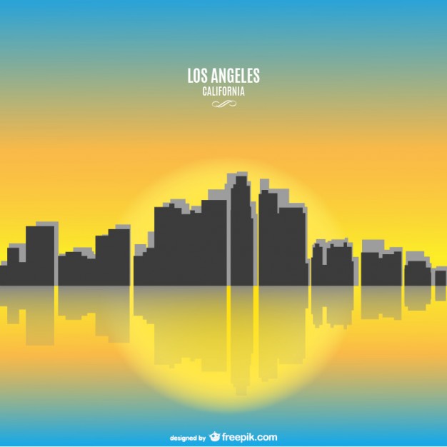 626x626 Sunny California Los Angeles Cityscape Free Vector