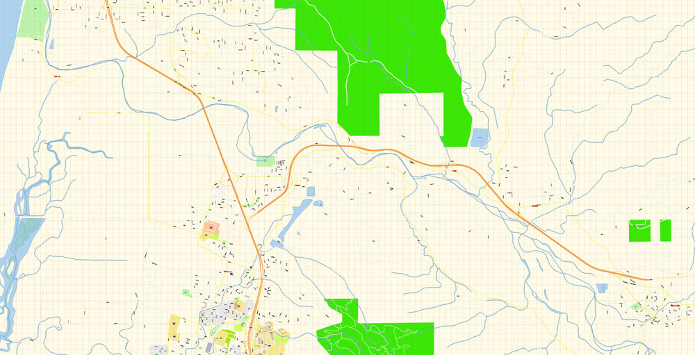 1000x511 Arcata + Eureka Map Vector Exact City Plan Detailed Street Map