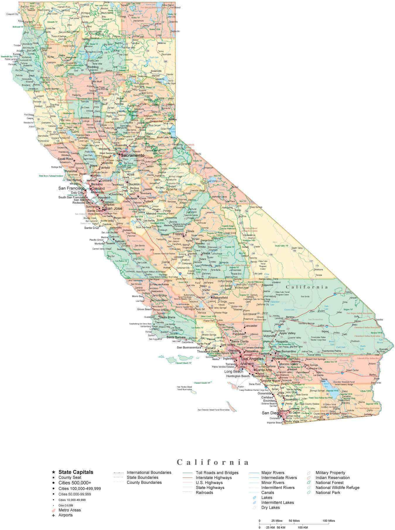 1349x1812 State Map Of California In Adobe Illustrator Vector Format