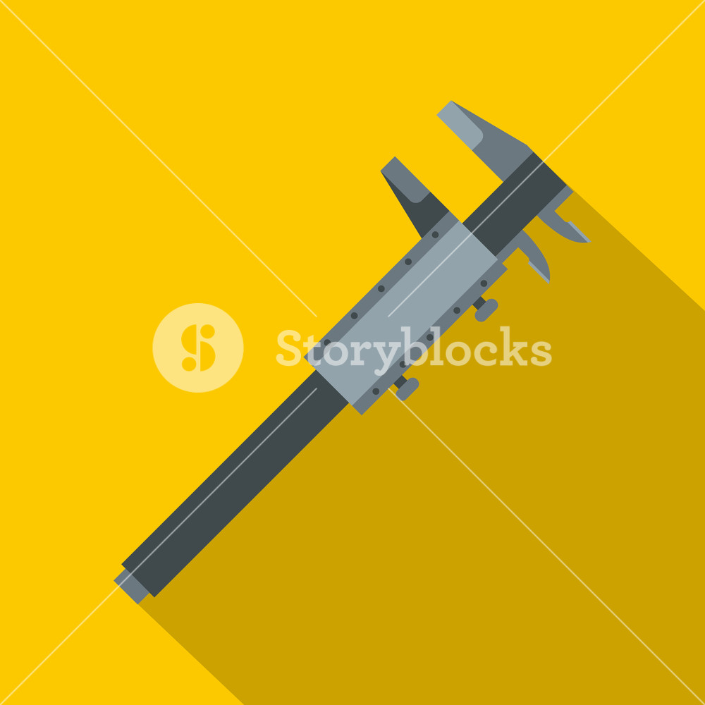 1000x1000 Stainless Steel Caliper Icon Flat Illustration Of Stainless Steel