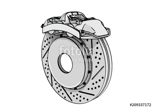500x354 Sketch Of Brake Caliper Vector Stock Image And Royalty Free