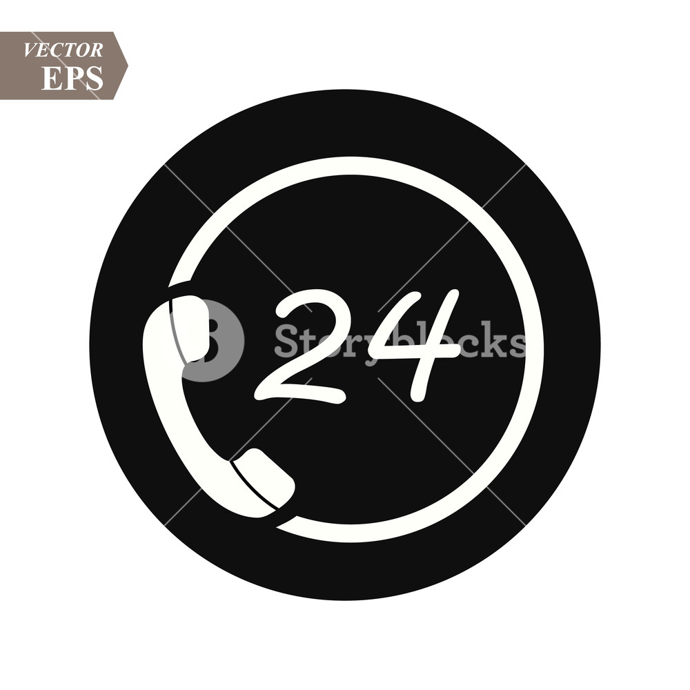 1000x1000 Phone Icon Vector Logo Template Flat Stylecall Center Hour