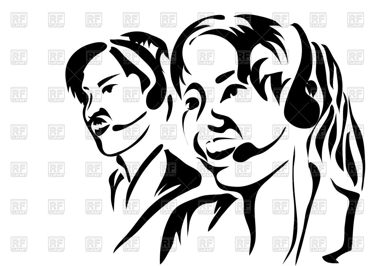 1200x854 Silhouette Of Call Center Worker Vector Image Of People Arkela