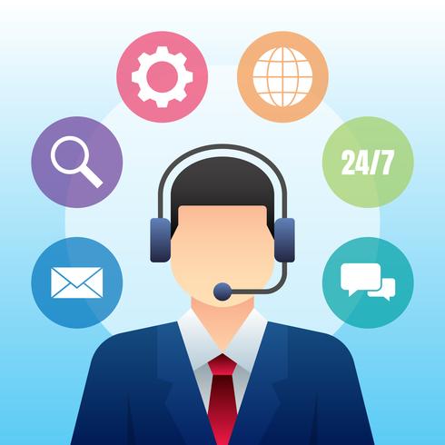 490x490 Character Call Center World Service Illustration