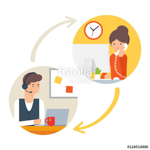 500x500 Customer Support Service, Call Centre Vector Illustration Stock