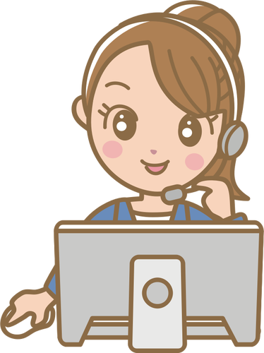 374x500 Female Call Centre Worker Vector Image