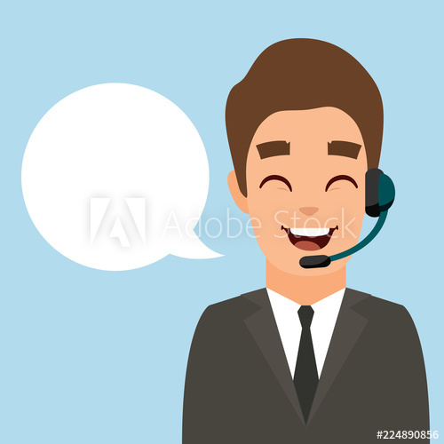 500x500 Man Call Center With Empty Bubble Call Center Banner Customer