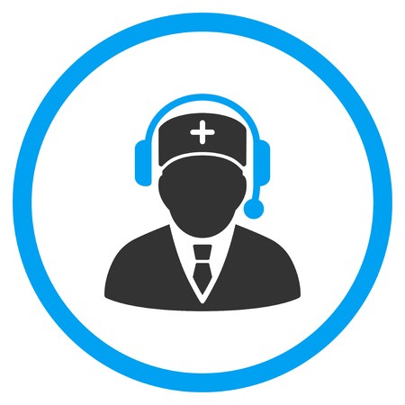 450x450 Medic Call Center Vector Icon Style Is Bicolor Flat Circled