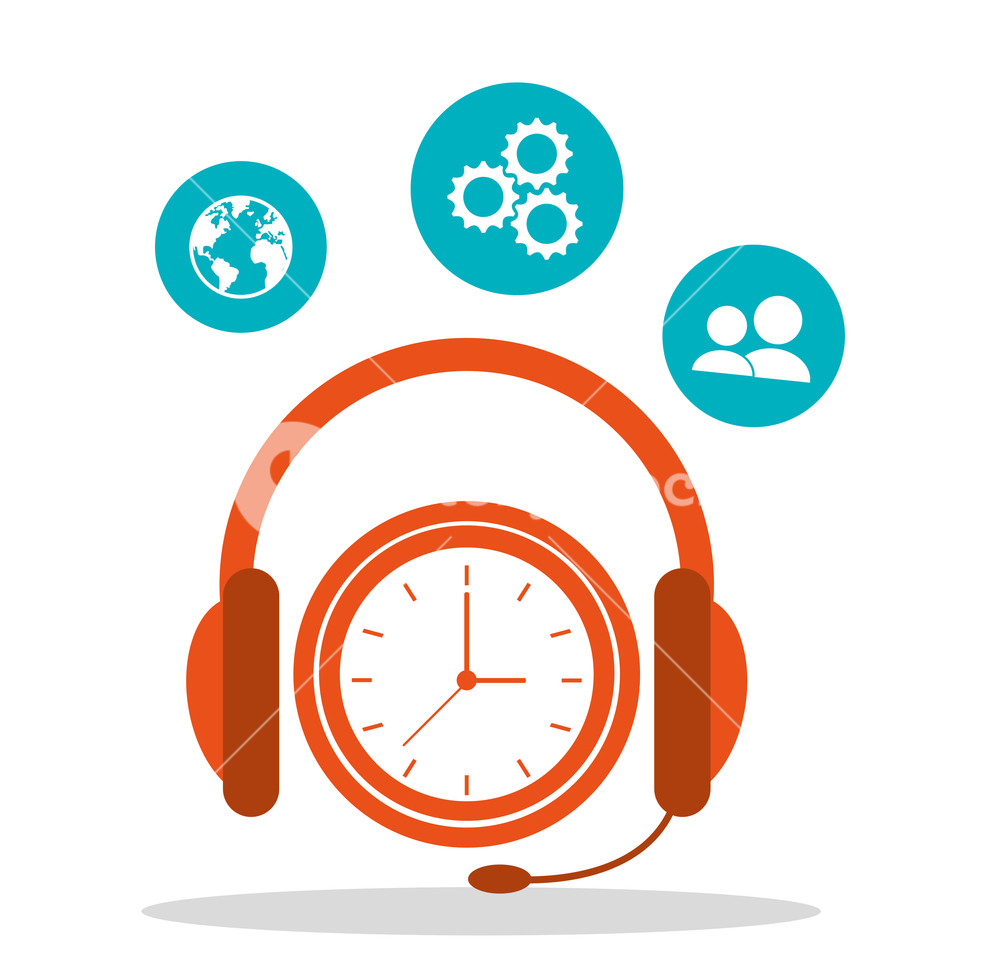 1000x976 Headsetline Time Call Center Vector Illustration Royalty
