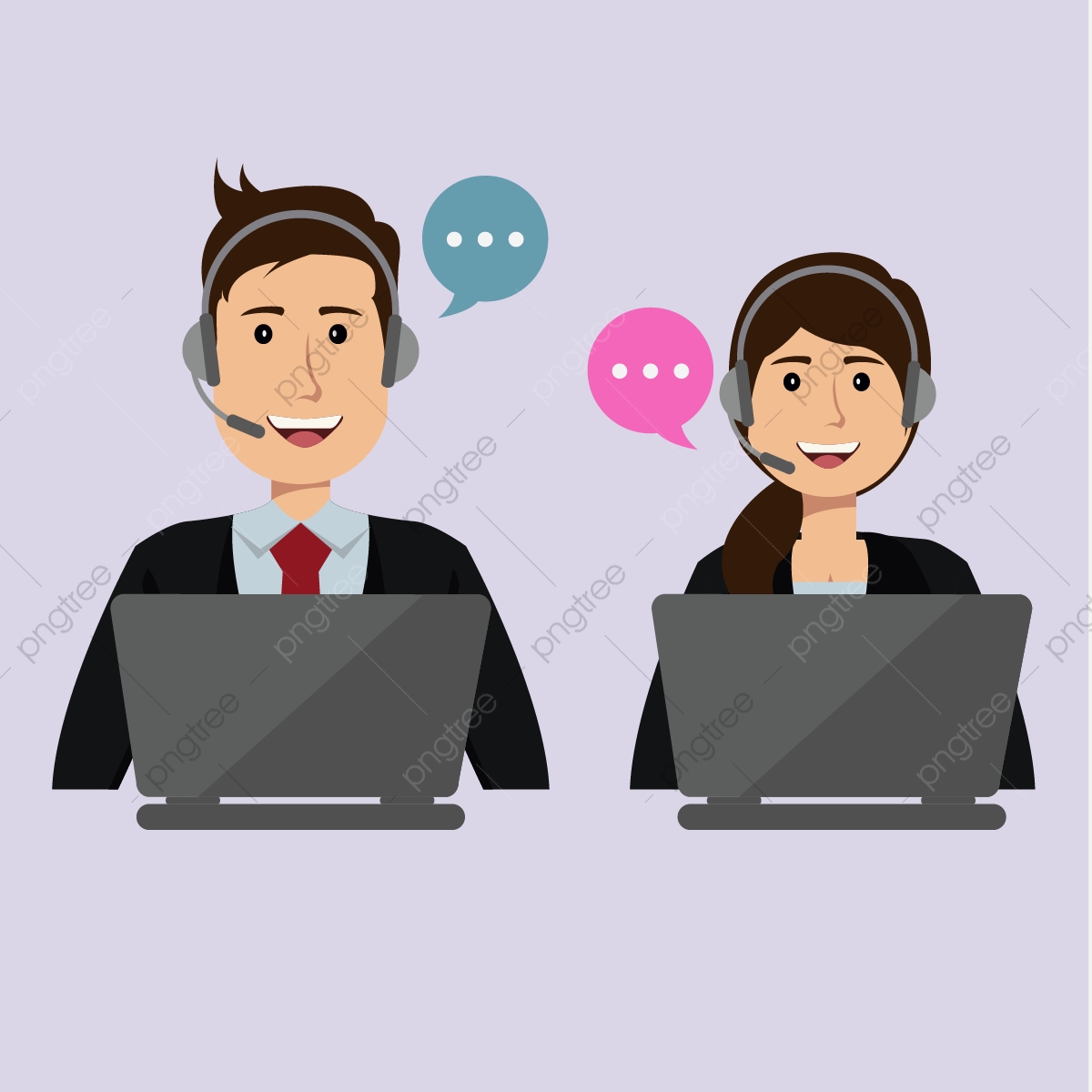 1200x1200 Call Center Male And Female, Work, Web, Online Png And Vector