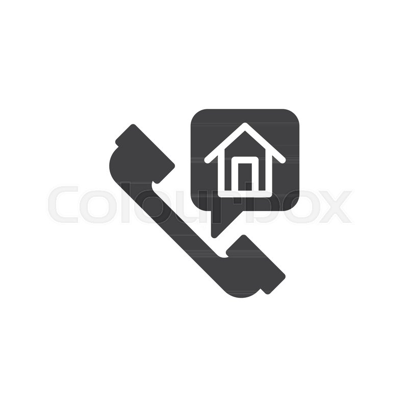 800x800 Home Phone Call Icon Vector, Filled Stock Vector Colourbox