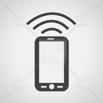 400x400 Smartphone Call Icon On Grey Background Vector Image Of Icons