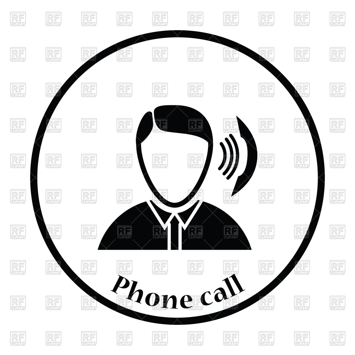 1200x1200 Businessman Avatar Making Telephone Call Icon Vector Image