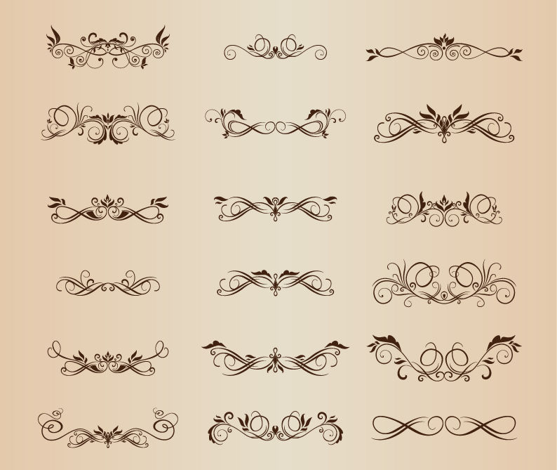 Calligraphic Design Elements Vector