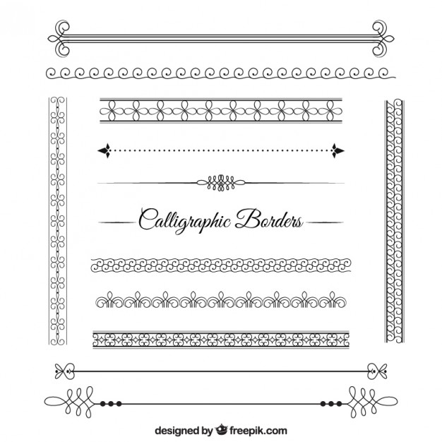 Abstract Calligraphic Borders Pack Vector Free Download 626x626 Abstract Calligraphic Borders Pack Vector Free Download