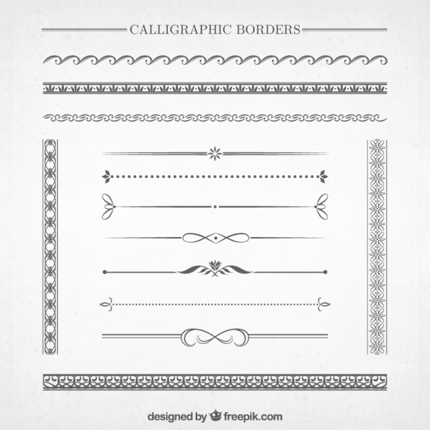 Calligraphic Borders Collection Vector Free Download 626x626 Calligraphic Borders Collection Vector Free Download